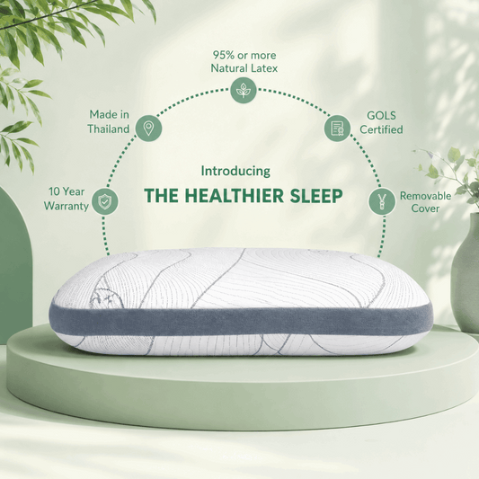 SOVE Deep Sleep Organic Latex Pillow in bedroom setting