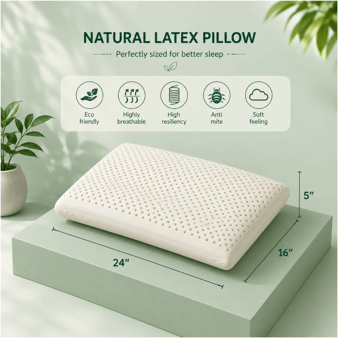 SOVE Deep Sleep Organic Latex Pillow showing pillow construction