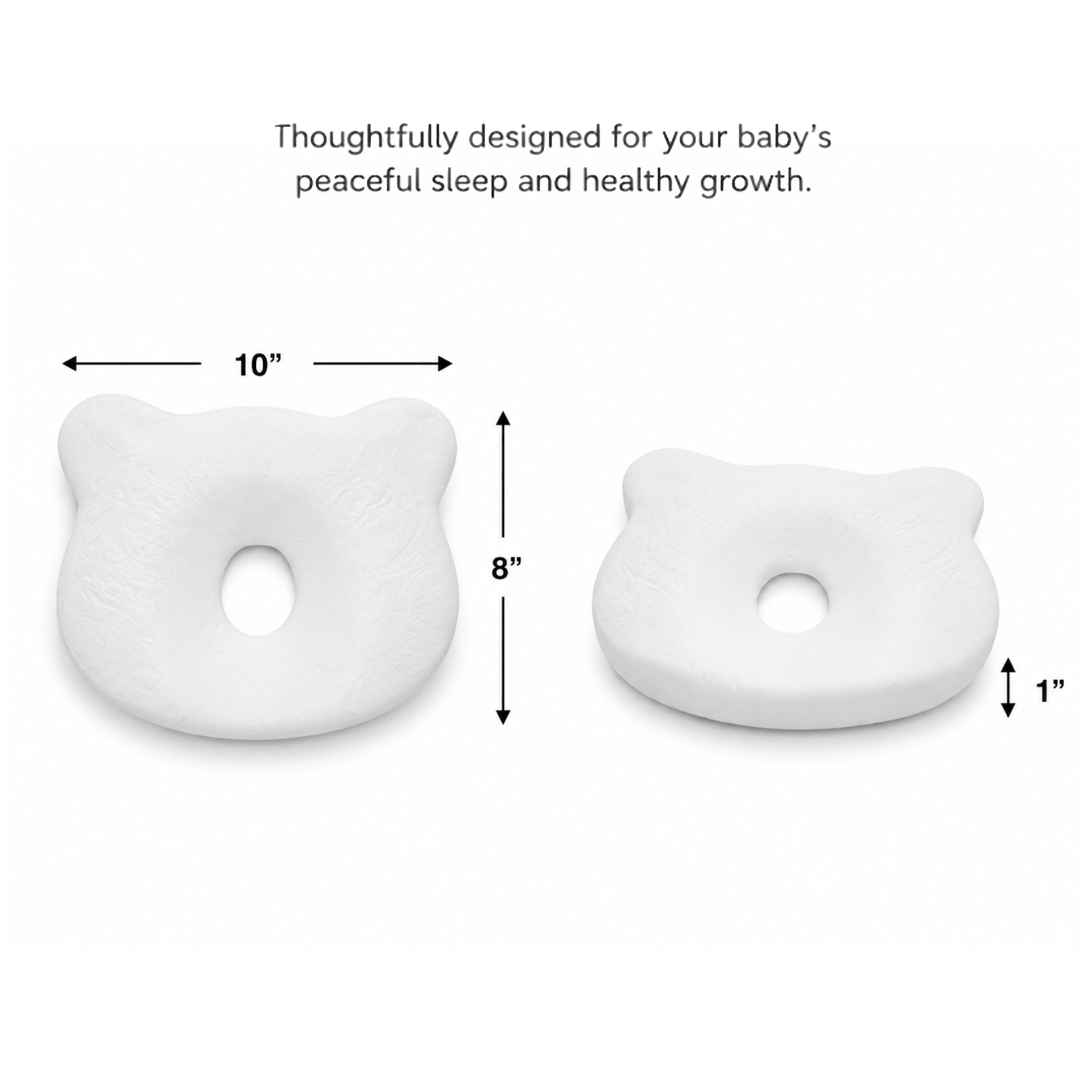 Sove baby head shaping pillow dimensions 10 by 8 by 1 inches