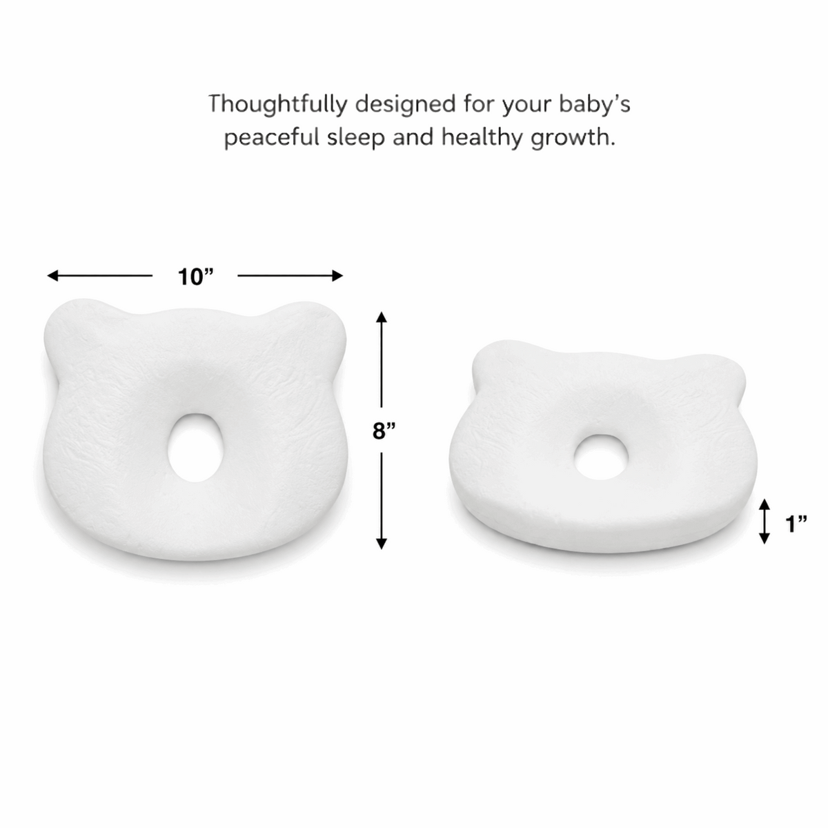 Sove baby head shaping pillow dimensions 10 by 8 by 1 inches