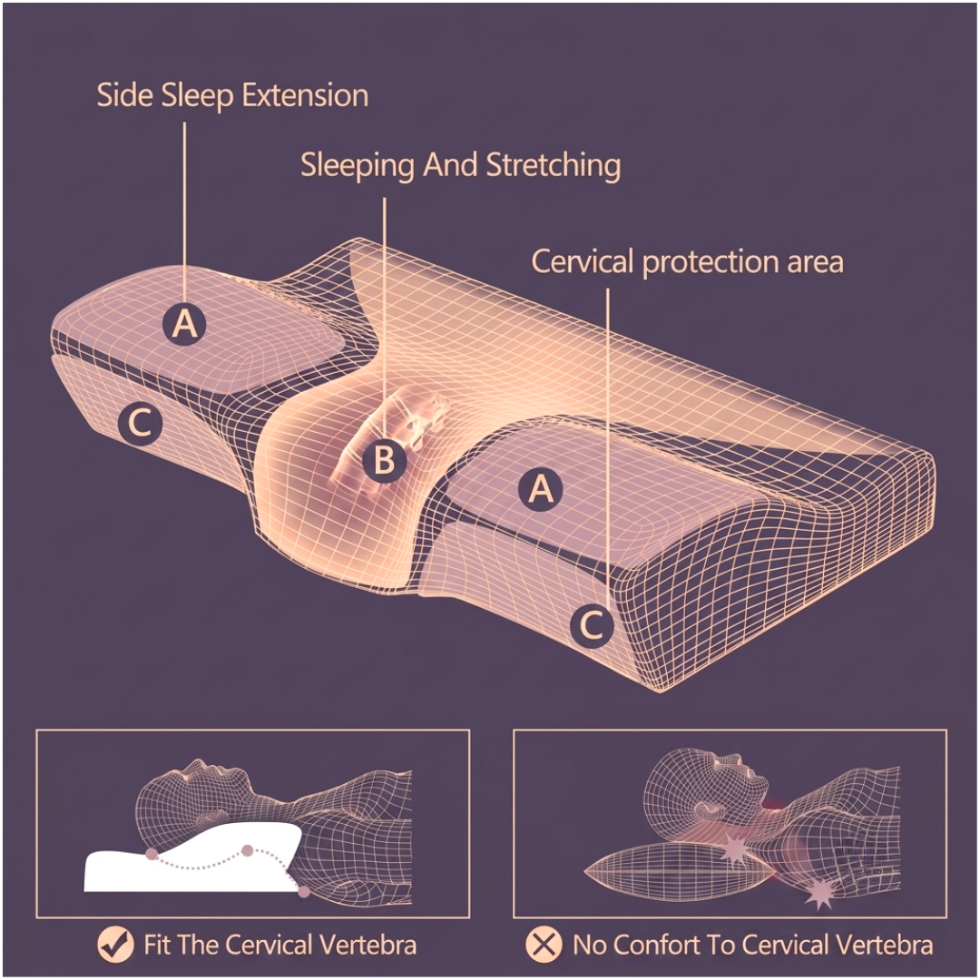 Deep Sleep Cervical Contour Memory Foam Pillow