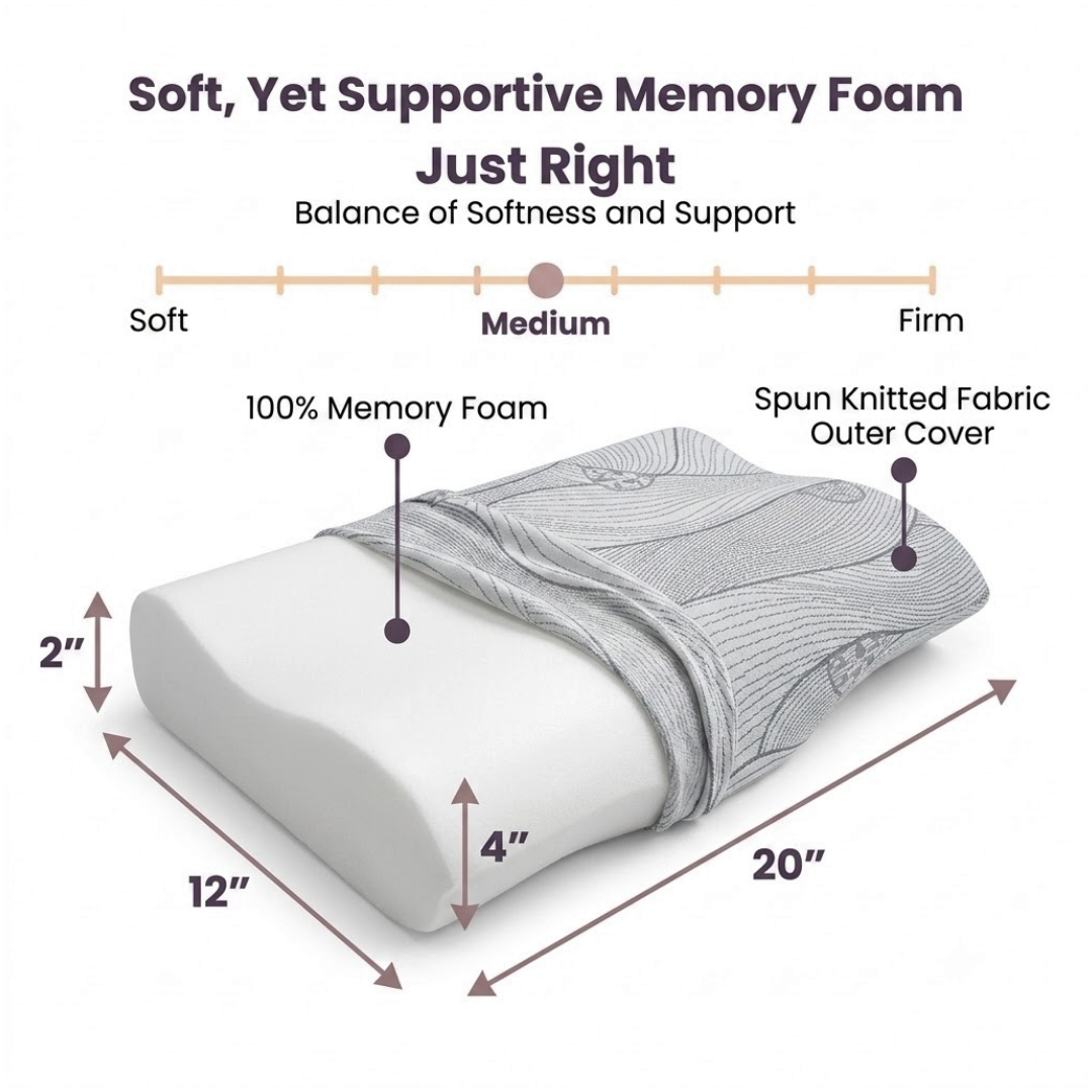 Deep Sleep Cervical Contour Memory Foam Pillow