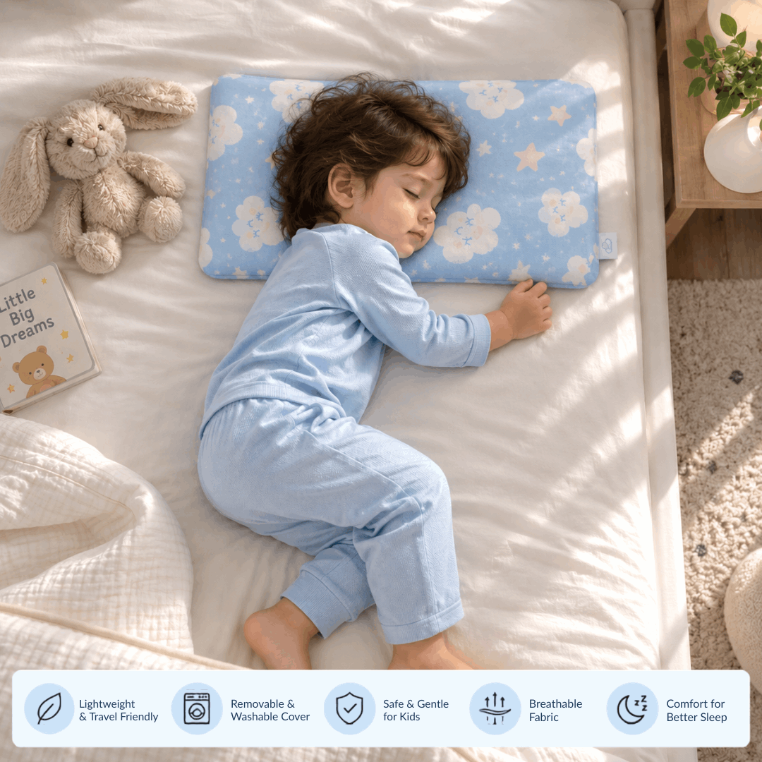Sove Ultra Slim Kids Memory Foam Pillow - Spine & Neck Support