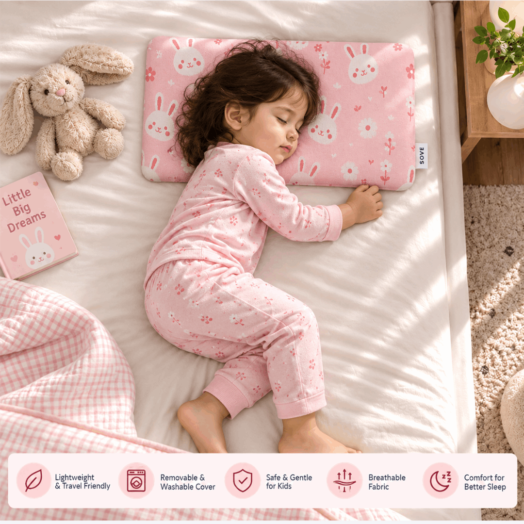 Sove Ultra Slim Kids Memory Foam Pillow - Spine & Neck Support